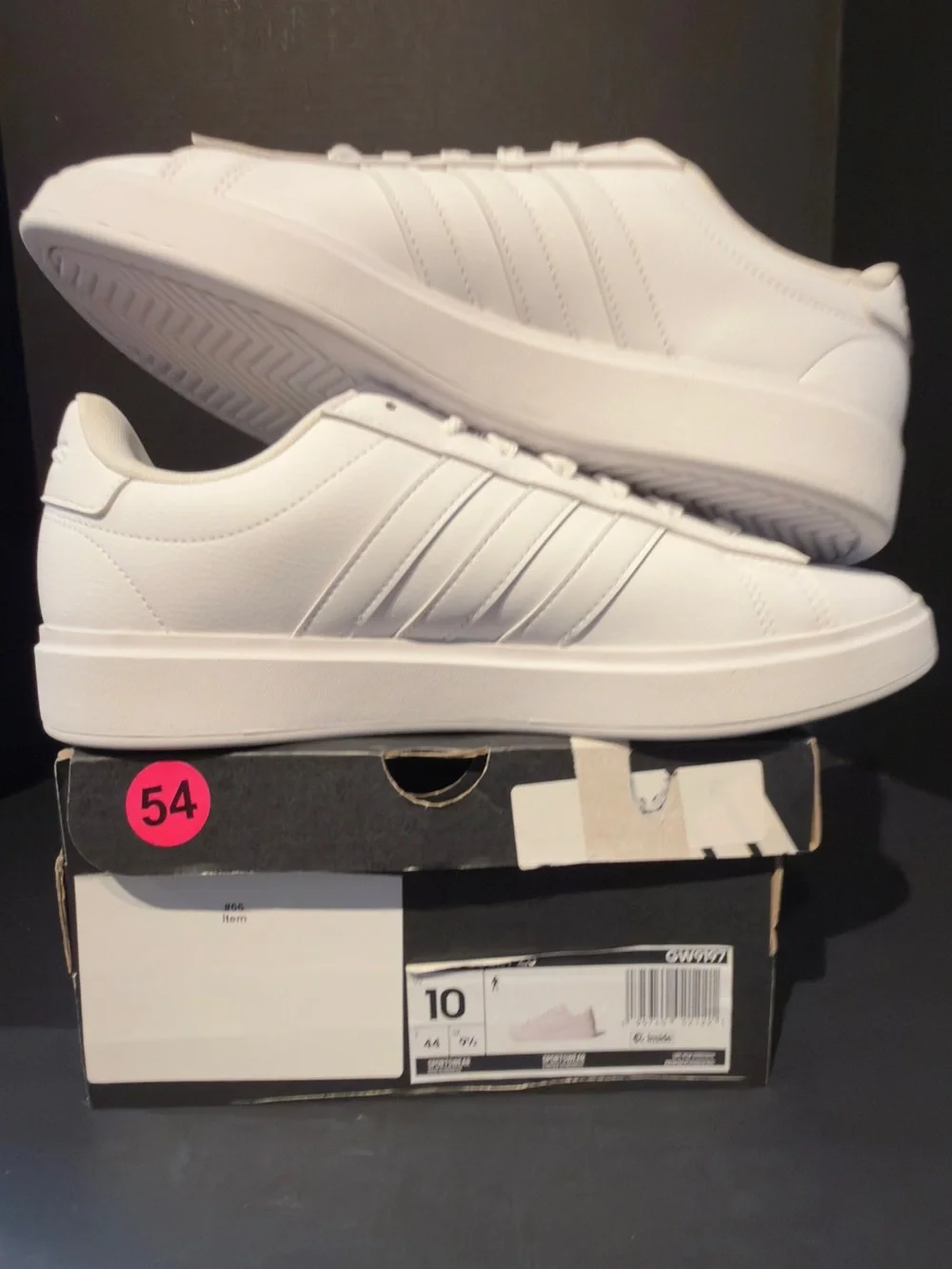 adidas Men's Grand Court White Casual Sneakers with comfort foam insoles 10M